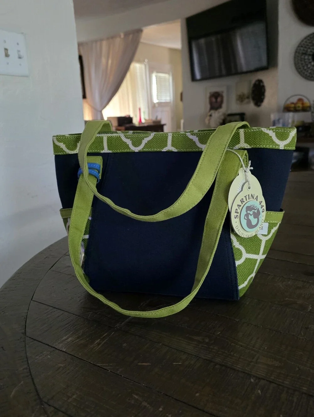 Spartina 449 NWT Club Tote Canvas Linen And Leather